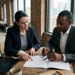 business reviewing solar ppa contract