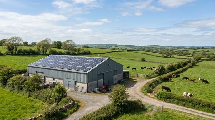 farm solar panels shed roof