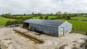 Solar panels on an Irish farm shed roof under the TAMS grant for solar panels